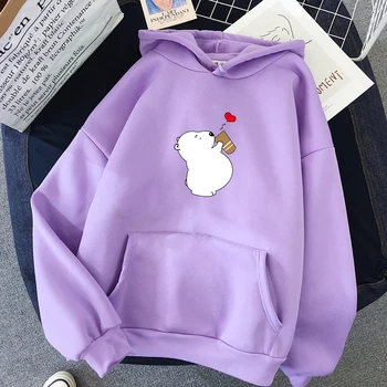

Bear Hoodies Women Harajuku All-match Sweatshirt High Quality Loose and Soft Spring Autumn Fashion Korean Style Hoodie Simple