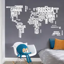 Английские наклейки на стену в форме букв триколор карта мира украшения детской комнаты фоновые обои Модный Современный домашний декор