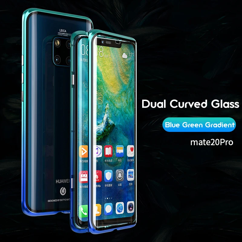 Чехол из закаленного стекла для huawei P30 Pro, чехол с магнитным металлическим бампером, противоударный чехол для huawei mate 20 Pro 360, полный Чехол