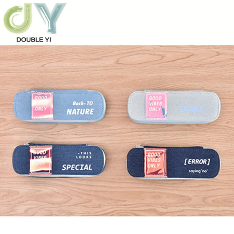 Simple fruit pencil case small fresh canvas pen bag large capacity pencil case wholesale