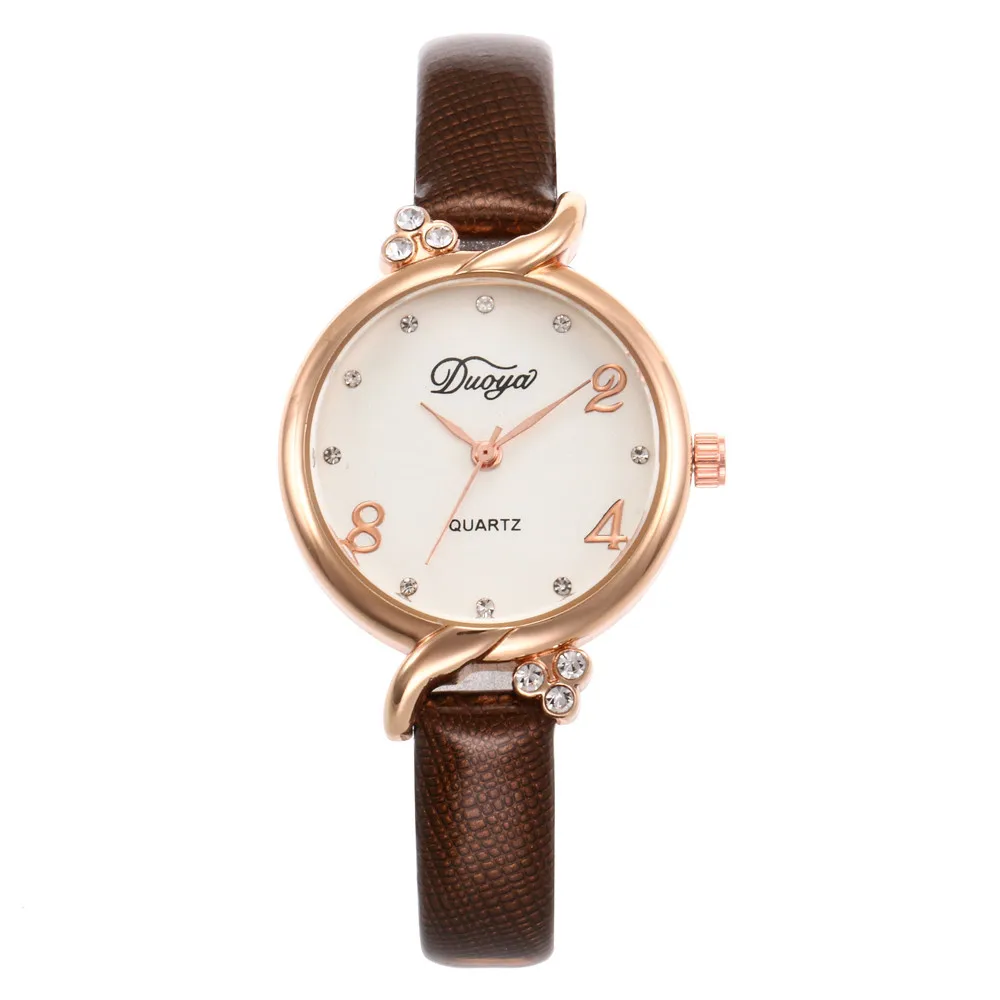 Женские кварцевые часы montre femme тонкие маленькие и нежные с кожаным ремешком для