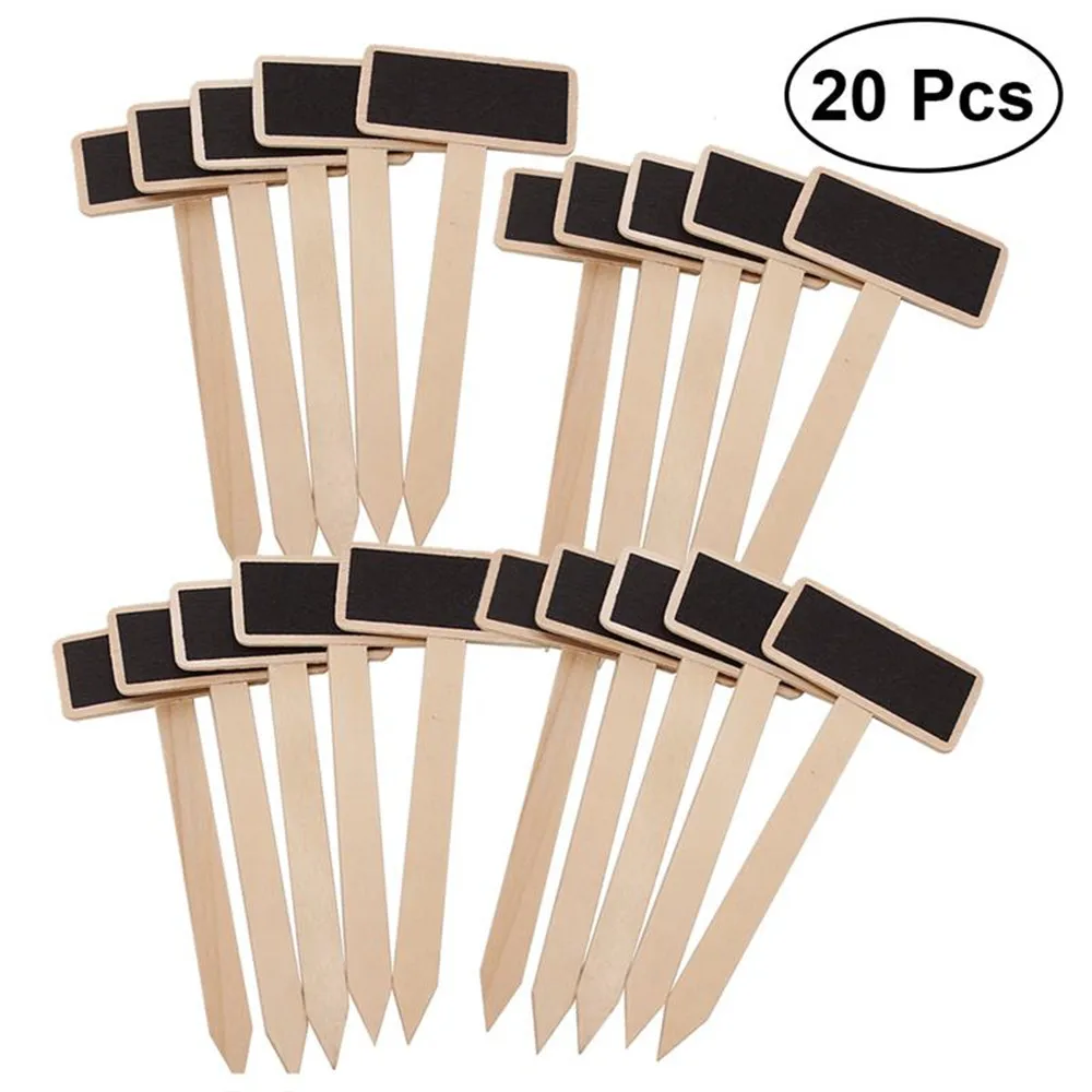 

Mini Durable Wooden Creative Blackboard Signs For Garden Christmas Diy Flower Decoration Blackboard House Decorations 20PCS