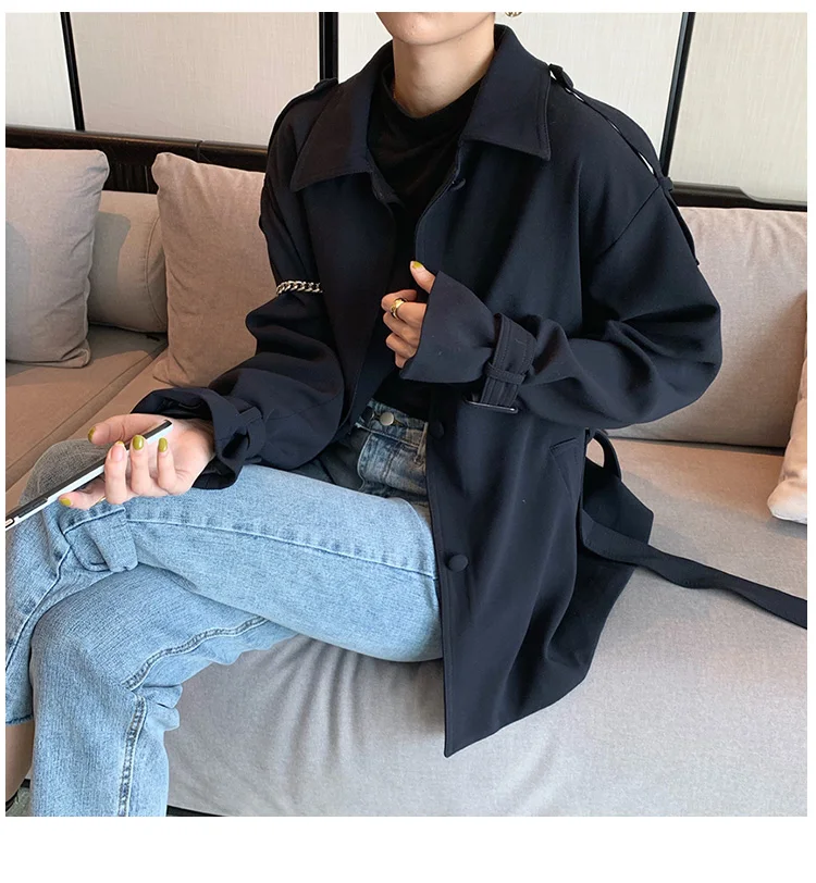 New Elegant Fashion Coat Women Short Blends Coat Jacket Female Korean Version Casual Short Loose Belt Coat Femme