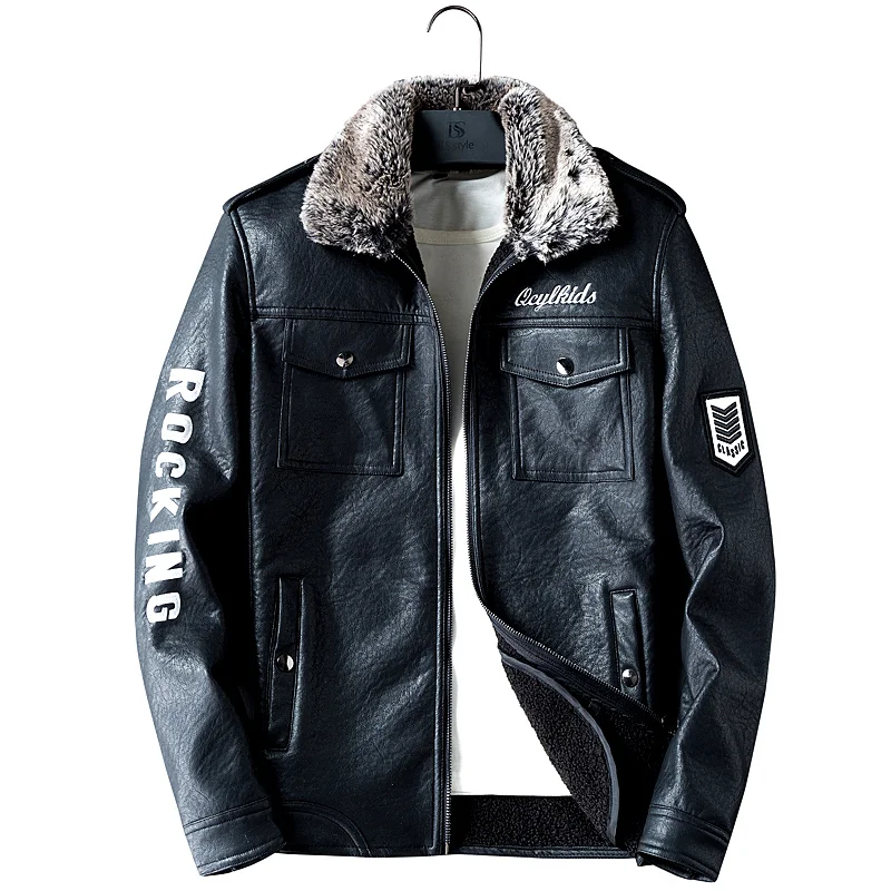 

Leather Jacket Men Coats M-3XL High Quality Outerwear Men Business Winter Male Jacket 1119