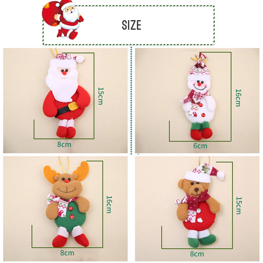 Рождественская елка украшения елка и Снеговик висячие украшения подарок Санта Клаус Лось Олень милые игрушки кукла дерево кулон