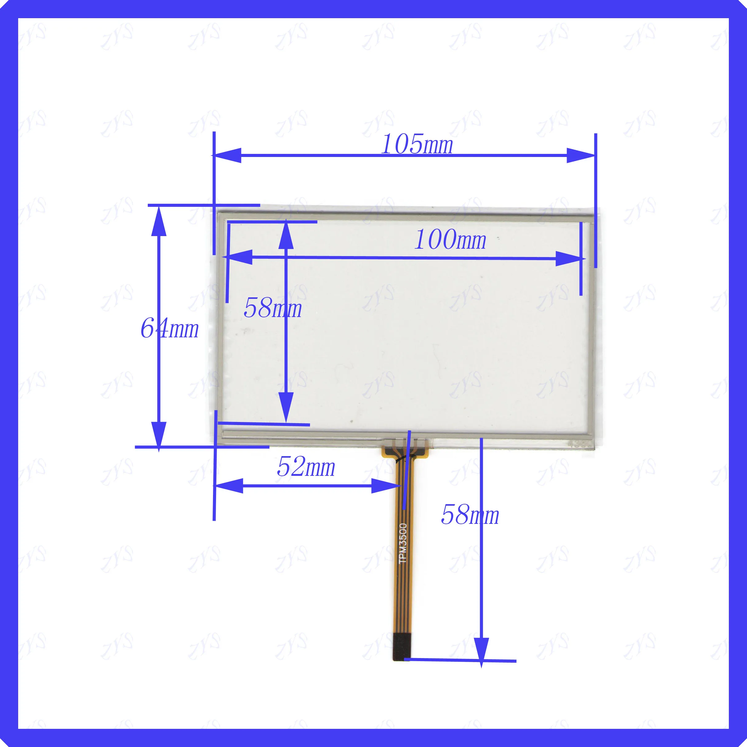 

ZhiYuSun 4380 105mm*65mm 4.3inch 4-wire resistive touch panel for Car DVD, 105*65 GPS Navigator screen glass