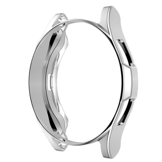 Case for samsung Galaxy watch 4 classic 46mm/42mm TPU Plated all-around bumper cover Screen protector Galaxy watch 4 44mm 40mm silver