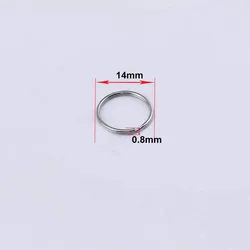 Bulk Set of Metal Keyring Blanks - Circular Split Rings for DIY Keychain and Jewelry Projects (14mm)