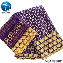 LIULANZHI фиолетовый Базен кружевной ткани дизайн Африканский riche getzner с камнями 7 ярдов вышивка Базен riche ML47B18