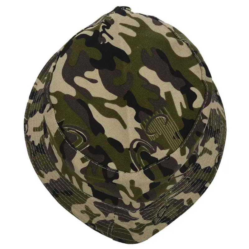 Camouflage Cute Sweet Child Boys Girls Toddler Summer Bucket Sun Hat Fisherman Cap Brown