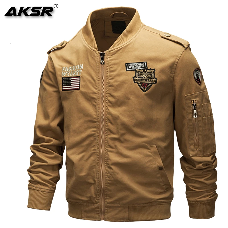 

AKSR Men Jacket Military Jacket Mens Fashion Clothes Flight Jacket Comfortable, Soft and Elastic Fabric
