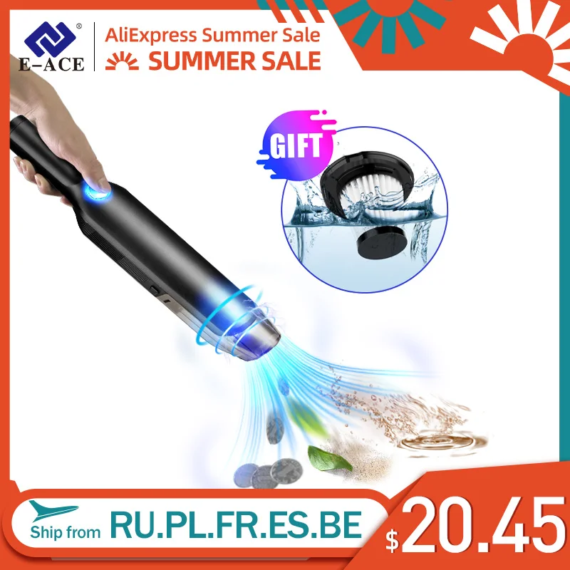 

E-ACE Vacuum Cleaner with 13000Pa/5000Pa/4000Pa For Car Portable Wireless Handheld Car Vacuum for Car & Home & Computer Cleaning