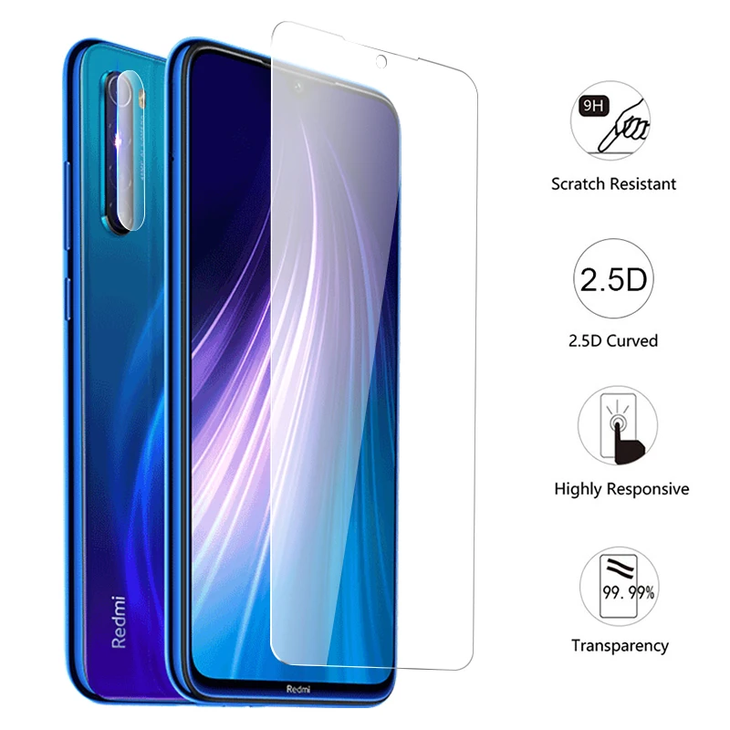 3 в 1 чехол и закаленное стекло для Redmi Note 7 8 pro Защитная пленка экрана Xiaomi 7pro 8pro