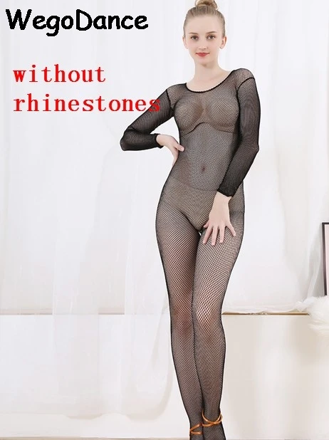 without rhinestones Новые эластичные колготки для латинских танцев, стразы, эластичные колготки, сетчатые колготки для латинских танцев, Комбинезоны для тела, профессиональные ажурные колготки - Цвет: without rhinestones