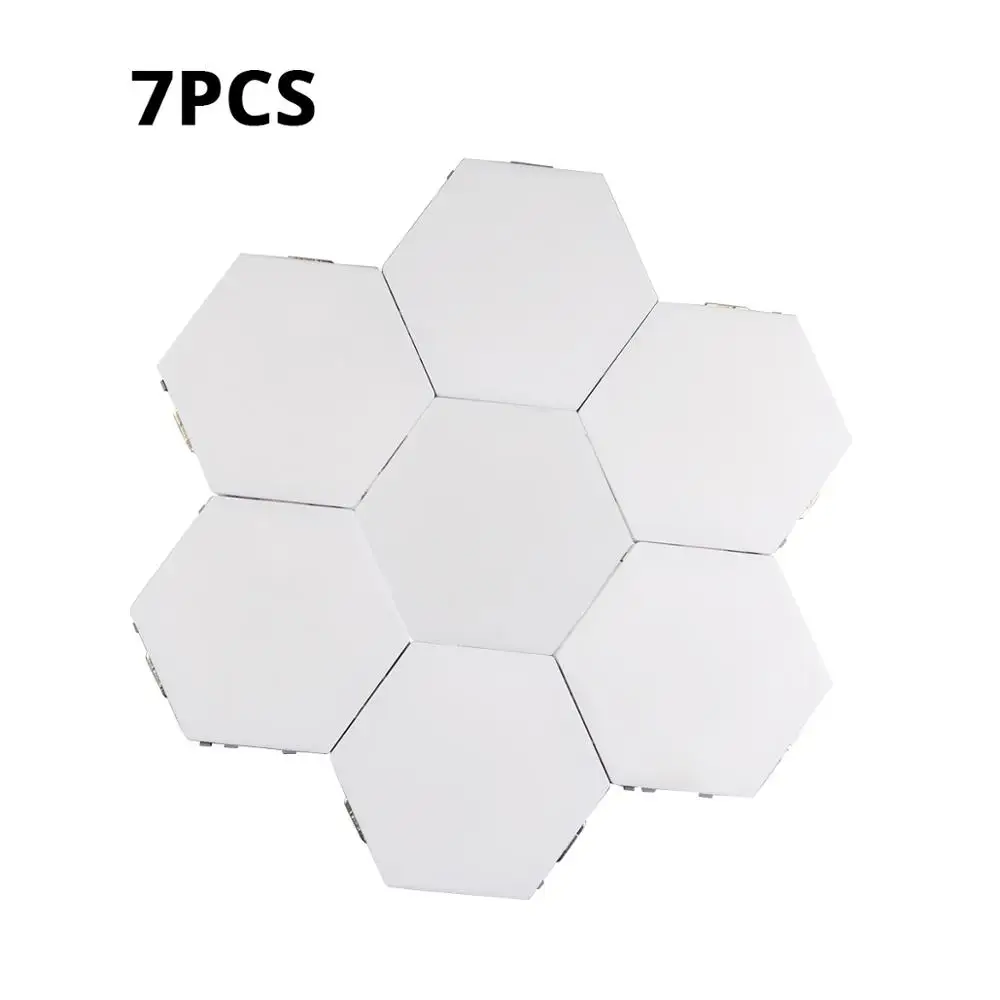 7Pcs lamp With Power Настенный светильник с сенсорным датчиком, светодиодный, Квантовый светильник, Магнитный модуль, Ночной светильник, сделай сам, для дома, спальни, настенный светильник, внешняя тыловая подсветка, Декор - Lampshade Color: 7Pcs lamp With Power