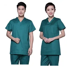 Медицинская Униформа с короткими рукавами Спецодежда чистого цвета мужские женские хирургические операции одежда высокого качества стойкая изоляционная одежда