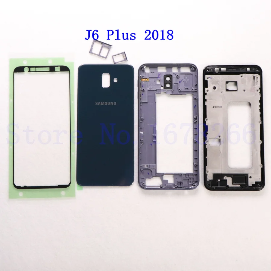 SAMSUNG Galaxy J6 plus J6+ J610 J610F J610FN J610G полный корпус ЖК-панель Крышка средняя рамка J6+ батарейный чехол