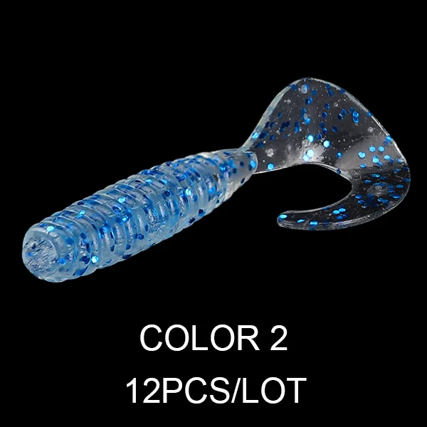 JACKFISH мягкая искусственная приманка рыболовная приманка хвост мягкий червь приманки силиконовые приманки для рыб Мягкая приманка - Цвет: color-2