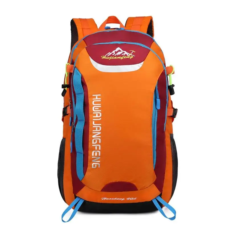Orange Waterproof Outdoor Backpack Sports Bag 40L Large Capacity Wear Resistant Hiking Bag For Climbing Trekking Camping Dropshiping - Цвет: Orange