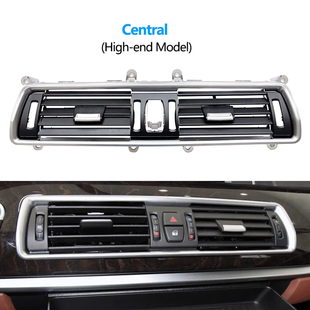 Front Console Chrome Central Air Conditioner AC Vent Grill For BMW 5 Series GT F07 528 535 550 2010-2017 64229142584 64229142590