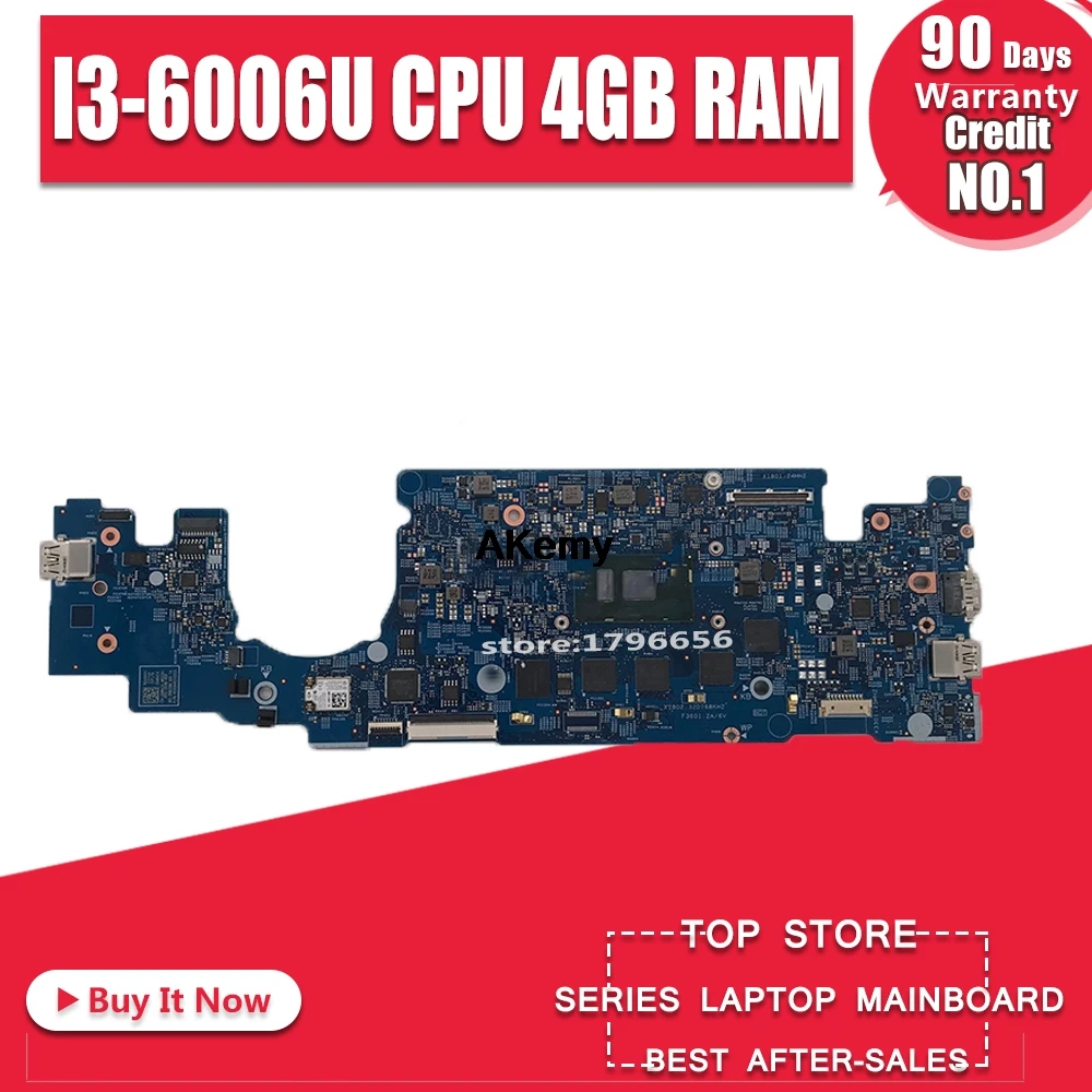 

Laptop Motherboard FOR DELL Chromebook 3380 Laptop Motherboard W/ I3-6006U CPU 4GB RAM GCRGF 0GCRGF CN-0GCRGF 16811-1