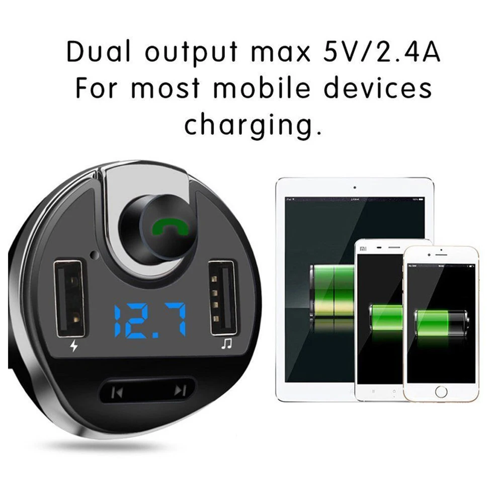 Bluetooth fm-передатчик для автомобиля Hands free In-Car fm-радио адаптер автомобильный комплект с USB зарядным устройством Определение напряжения для телефонов
