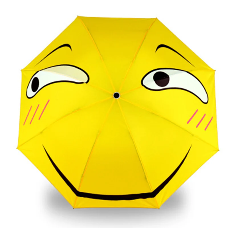 

Folding Umbrella Women Men Emoji Cartoon Anime Sun Parasol Sunny Rainy Umbrella 3-folding 8k Windproof Anti-UV Umbrella Boy Girl