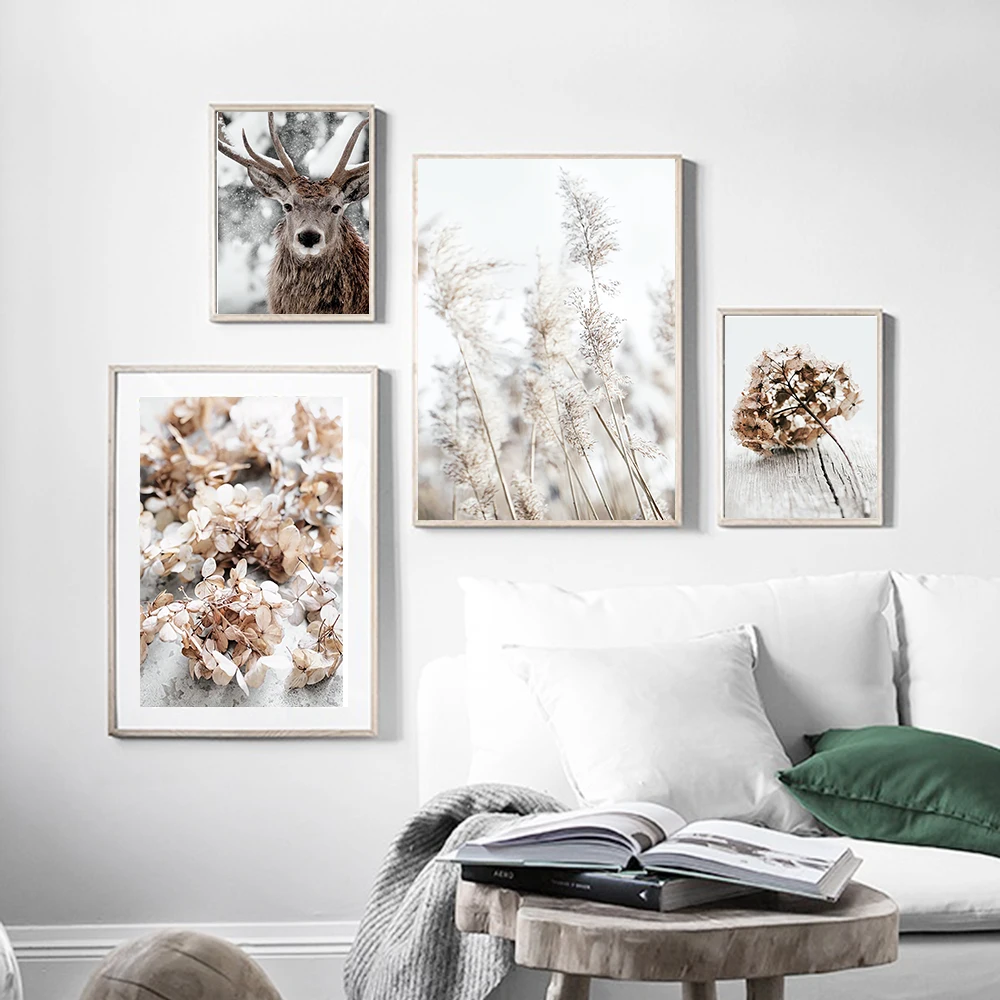 Bouquet-Wall-Art-Animal-Canvas-Painting-Hydrangea-Twig-Nordic-Posters-And-Prints-Deer-Landscape-Wall-Pictures (1)