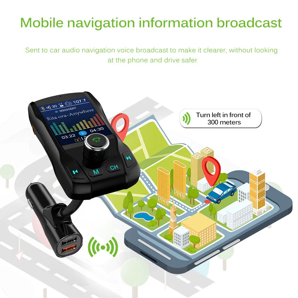 1 8 дюйма громкой связи fm передатчик Bluetooth TF карта/3 5 мм AUX/u диск Mp3 радио адаптер