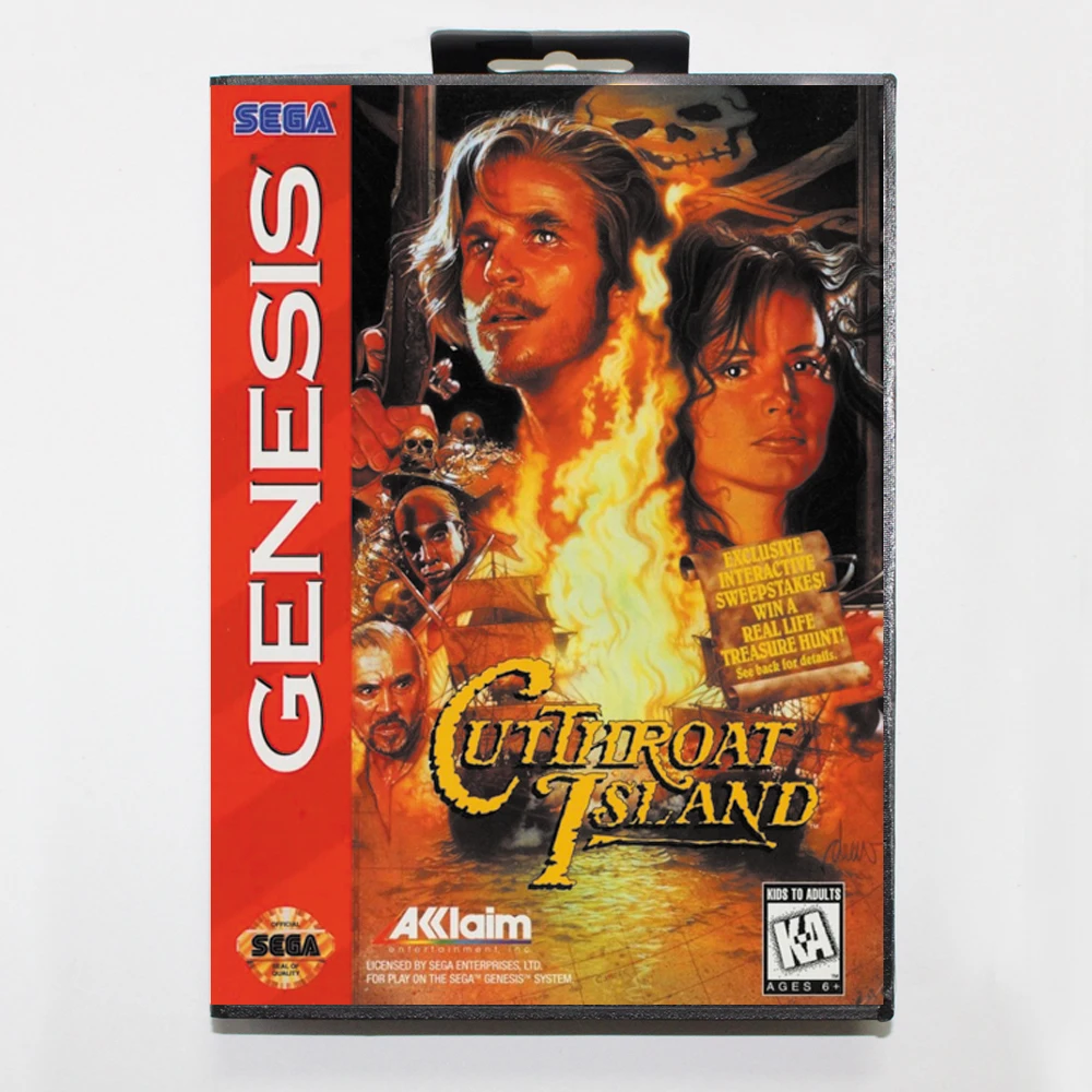 Cutthroat Island 16bit MD Game Card For Sega Mega Drive/ Genesis with