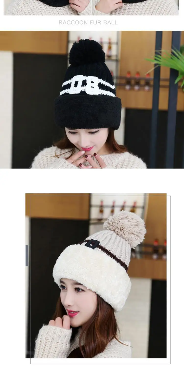 Шапки Skullies для родителей и детей, плотные меховые утепленные шерстяные шапки с помпоном, теплые зимние вязаные шапочки, модные шапочки для взрослых и детей