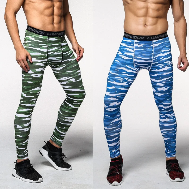 Camouflage Compression Pants ExerciseTights Men Soccer Training Pants