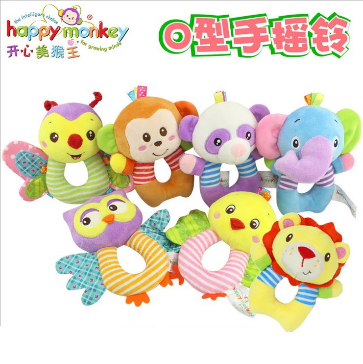 C180. HAPPY Monkey Animal-Baby Toys, O Rattle
