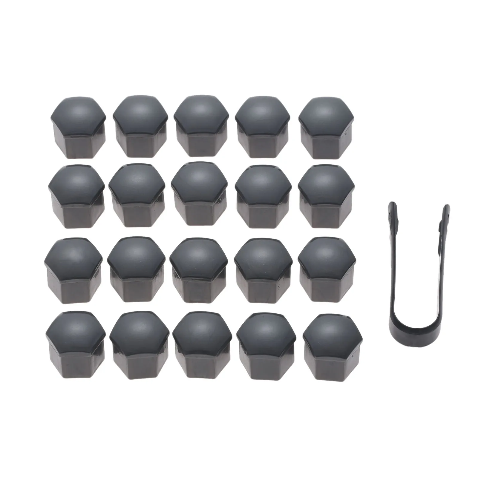 Yetaha 20Pcs Car Wheel Screw Covers 17 19 21mm Auto Tyre Nut Caps With Removal Tool Bolt Rims Special Socket Car Styling Black