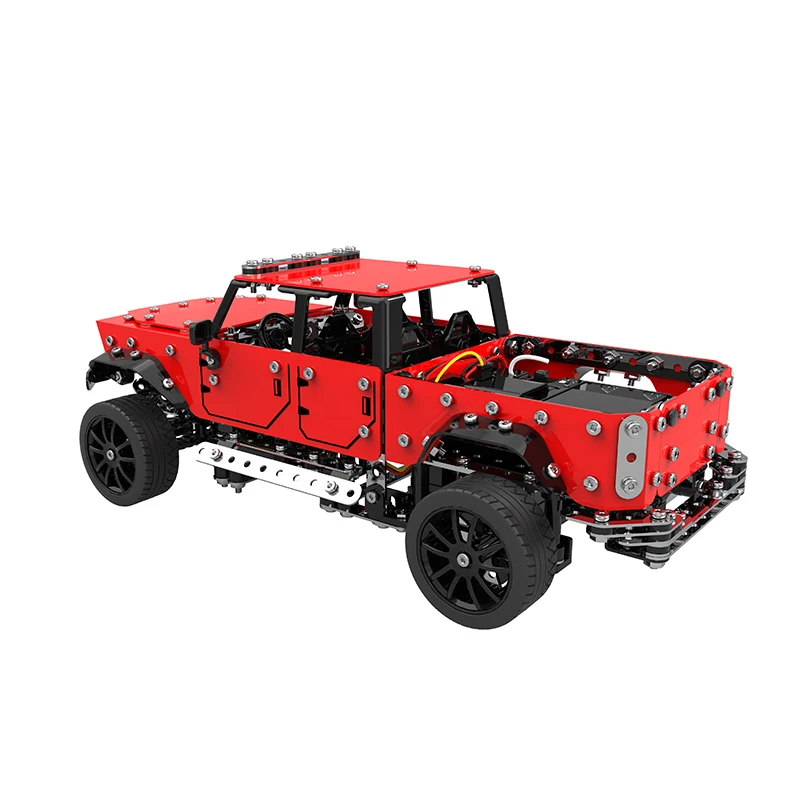 1/16 SW (RC) 005 Alloy Assembled Remote Control Car Stainless Steel 4 Channel RC pickup Truck 817pcs Toys Children Kid Gift
