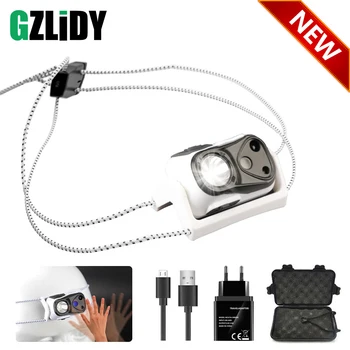 

Mini LED Headlamp Super Bright PR Induction XPG Headlight Waterproof USB Rechargeable Lantern Portable Outdoor Flashlight Torch