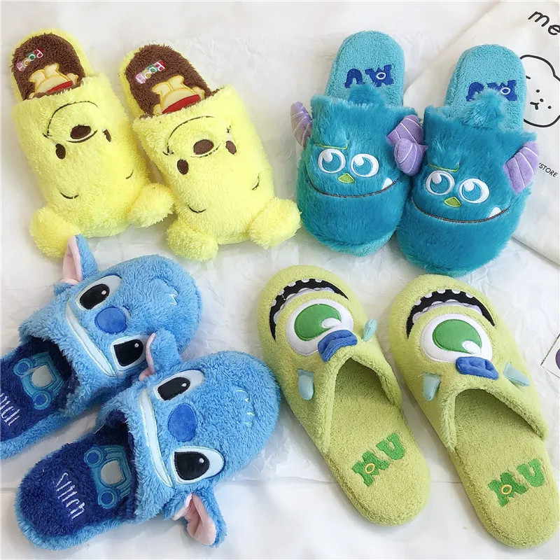 De dibujos animados Sulley Mike zapatillas chica caliente Zapatillas de casa zapatillas de mujer para interior pato azul Kawaii antideslizante zapatillas regalos EU36-41