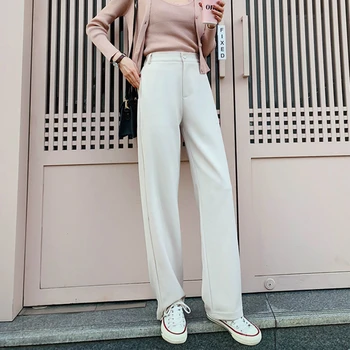 

Mozuleva 2020 Summer High Waist Loose Straight Pants Women Office Ladies Suit Pant 2020 Spring Female Long Trousers Pantalon