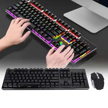 

2.4G Gaming Wireless Keyboard and Mouse Combos 104 Keys Rechargeable Keyboard Mouse Set for Desktop Laptop Notebook