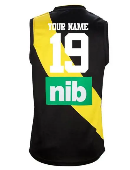 Print name number AFL Ричмонд тигры домашние Джерси размер S-3XL - Цвет: Print name number