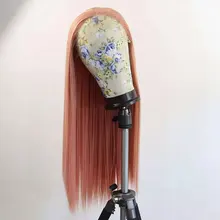 Bombshell микс розовый прямой синтетический 13*3 дюймов парик фронта шнурка натуральный волос термостойкие волокна волос для девочек женщин парики