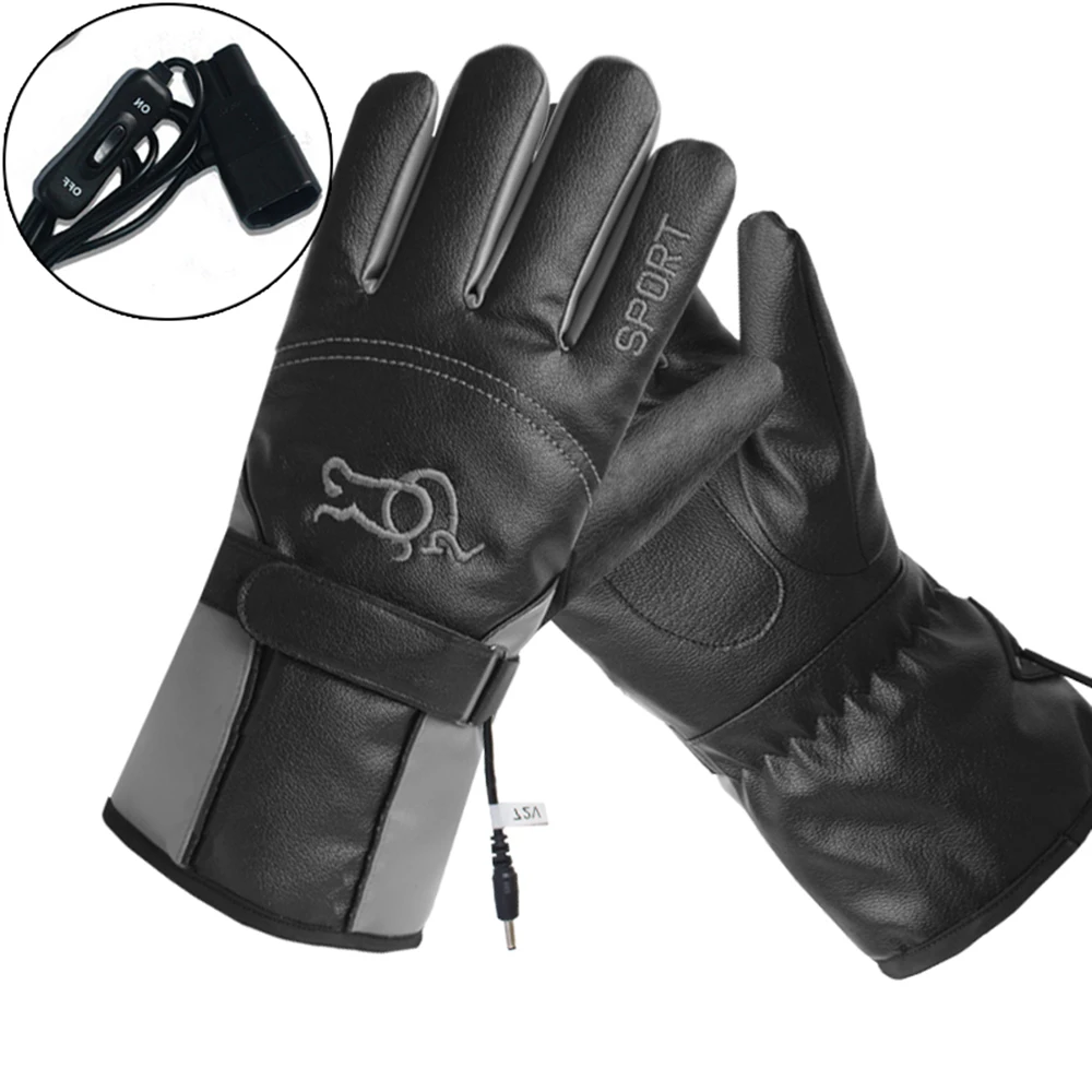 HEROBIKER зимние Мотоциклетные Перчатки Guantes Moto с сенсорным экраном на батарейках, мотоциклетные гоночные водонепроницаемые перчатки с подогревом - Color: Electric 60V Gray