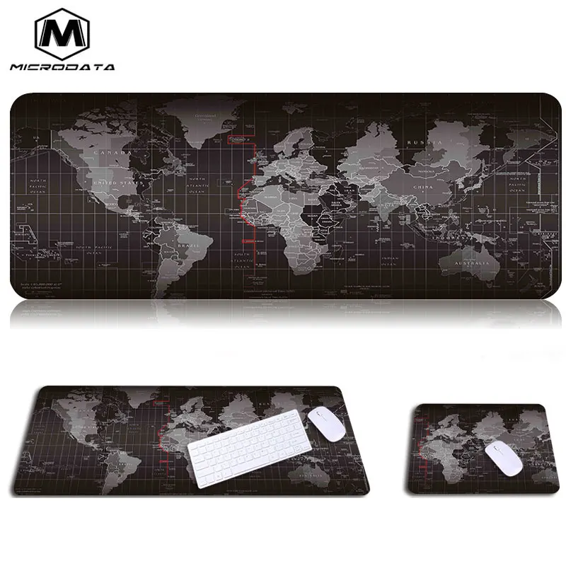 Игровой коврик для мыши Microdata RGB Карта мира компьютерный резиновый нескользящий