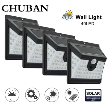 

CHUBAN 40 LED Solar Light PIR Motion Sensor Light Waterproof Outdoor Solar Wall Lamp Garden Decoration 3 Mode Solar Light