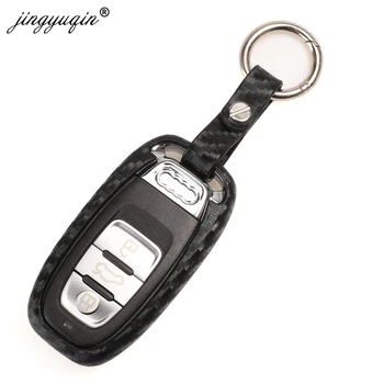 Keyforkess di Protezione Chiave Dell'automobile del Carbonio Della Copertura Del Silicone per Audi A4 A4L A5 A6 A6L Q5 S5 S7 Proteggere Shell Auto styling Caso In Fibra di - Jingyuqin di Protezione Chiave Dell automobile del Carbonio Della Copertura Del Silicone per Audi A4