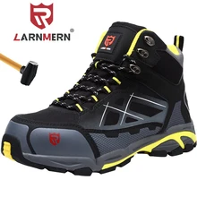 LARNMERN – Chaussures de sécurité légères et respirantes avec bout en acier, protection, anti-écrasement, anti-perforation, bottes de protection antistatiques