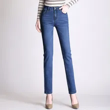 Новинка, прямые Стрейчевые джинсы с высокой талией, женские брюки размера плюс, повседневные облегающие Женские джинсы, тонкие длинные штаны для мам