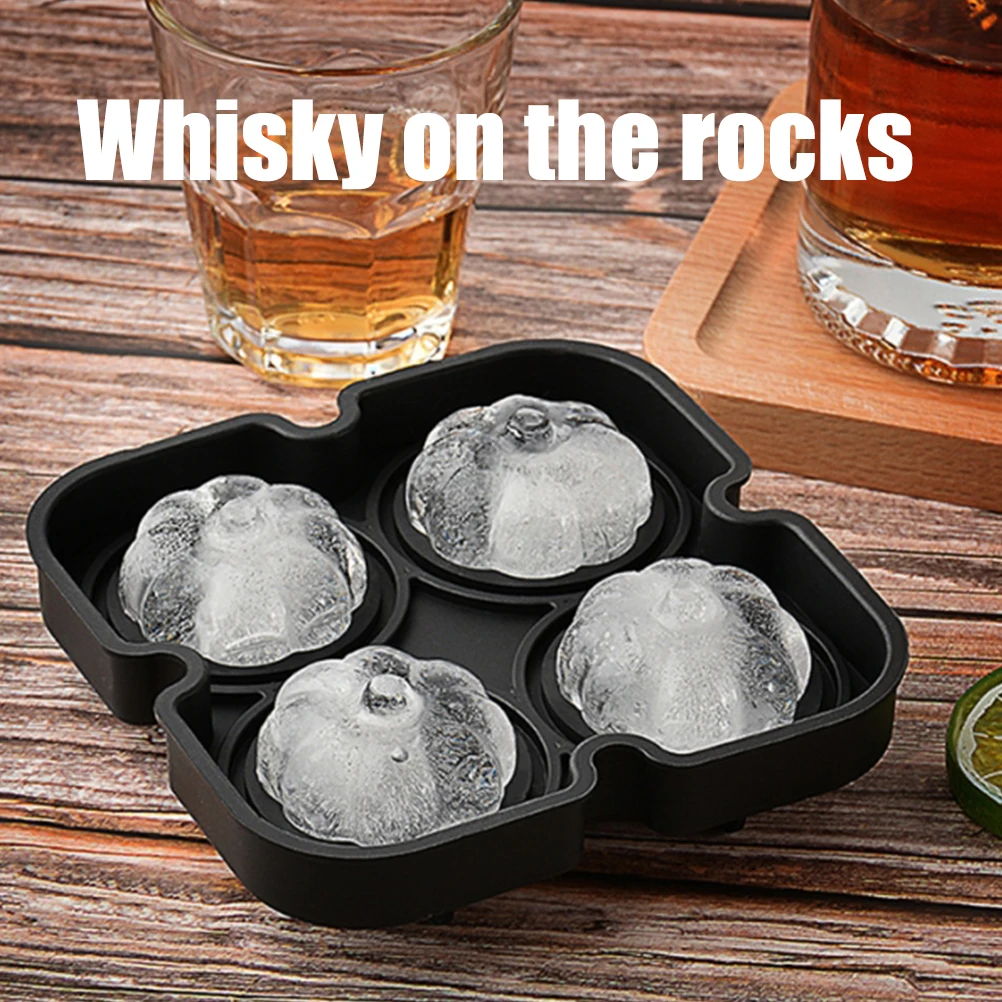 Silicone Ice Cube Tray Pumpkin Shaped Ice Ball Maker Ice Sphere Mold For  Freezer Whiskey Cocktail Bar Tools Ice Ball Mold