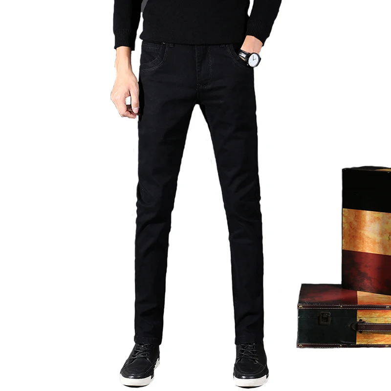

Classic High Quality Fashion Man Black Stretch Jeans Slim Men Casual Skinny Pencil Jean hommes hombre Male Denim Pants
