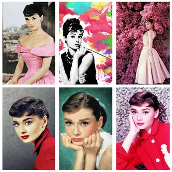 

Full Drill Diamond Painting Audrey Hepburn Embroidery Cross Stitch Mosaic Home Decoration Dropshipping